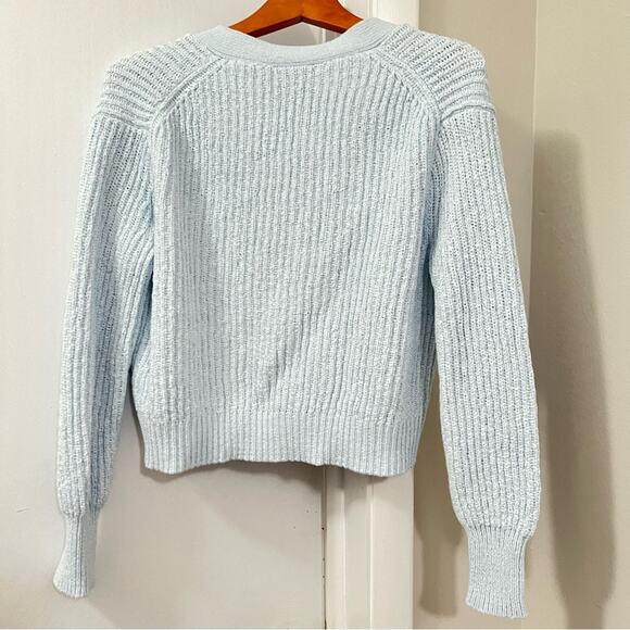J. Crew Light Blue Cropped patch-pocket beach cardigan sweater - Picture 5 of 11